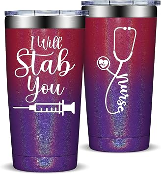 Fufandi Nurse Gifts - Nurse Week Gifts, I Will Stab You Tumbler Cup 20oz