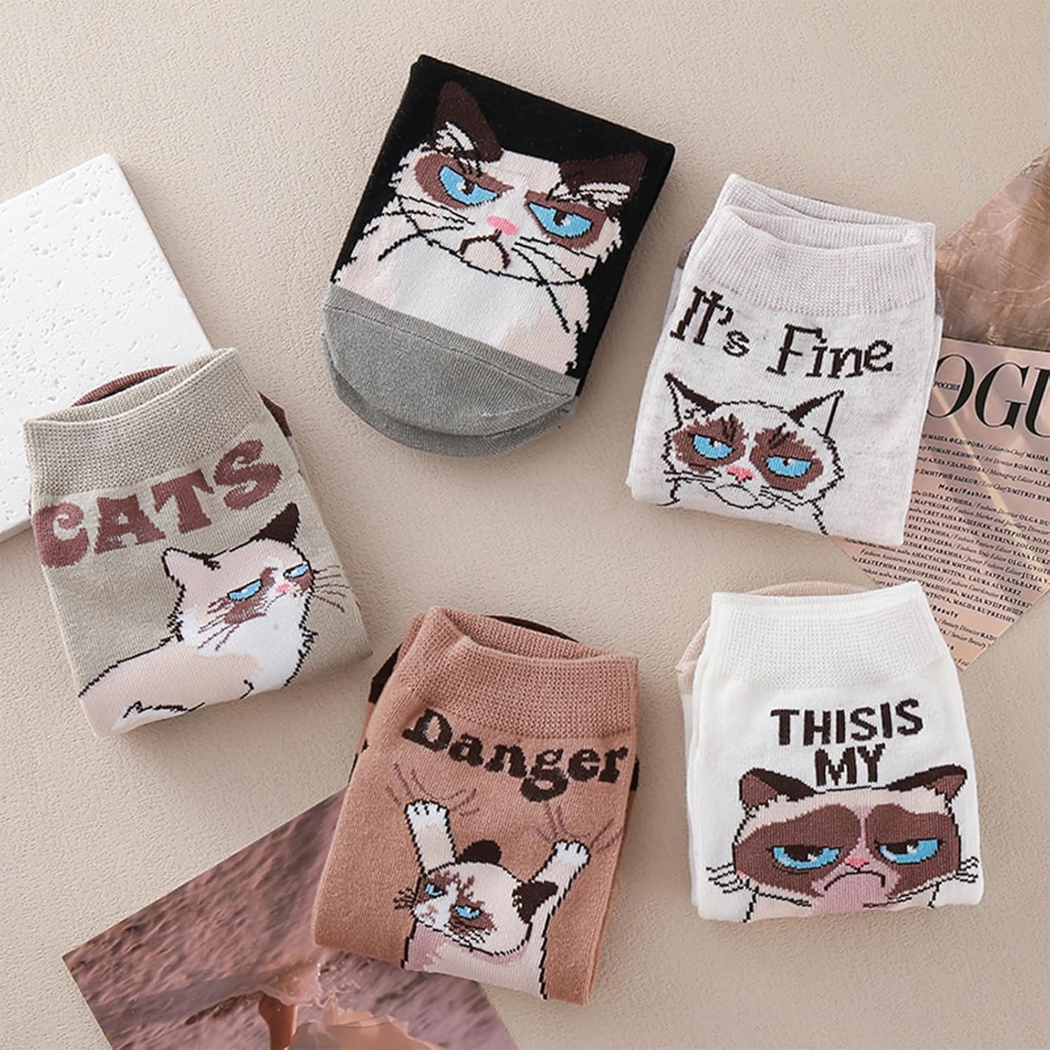 Womens Funny Novelty Socks - Cute Dog Cat Panda Animal Socks for Women Christmas Gift - Image 5