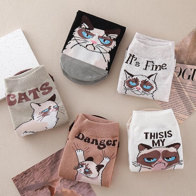 Calcetines Divertidos de Mujer - Animales Perro Gato Panda miniatura 5