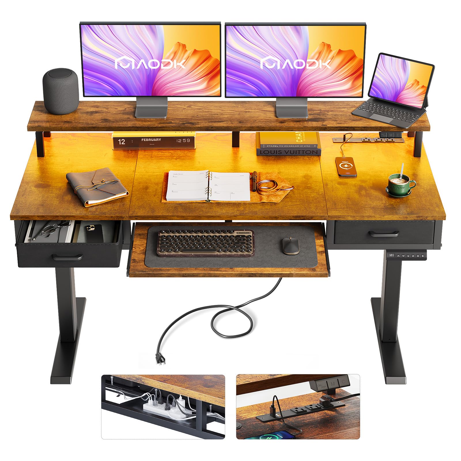 AODK 55 Inch Standing Desk with Drawers