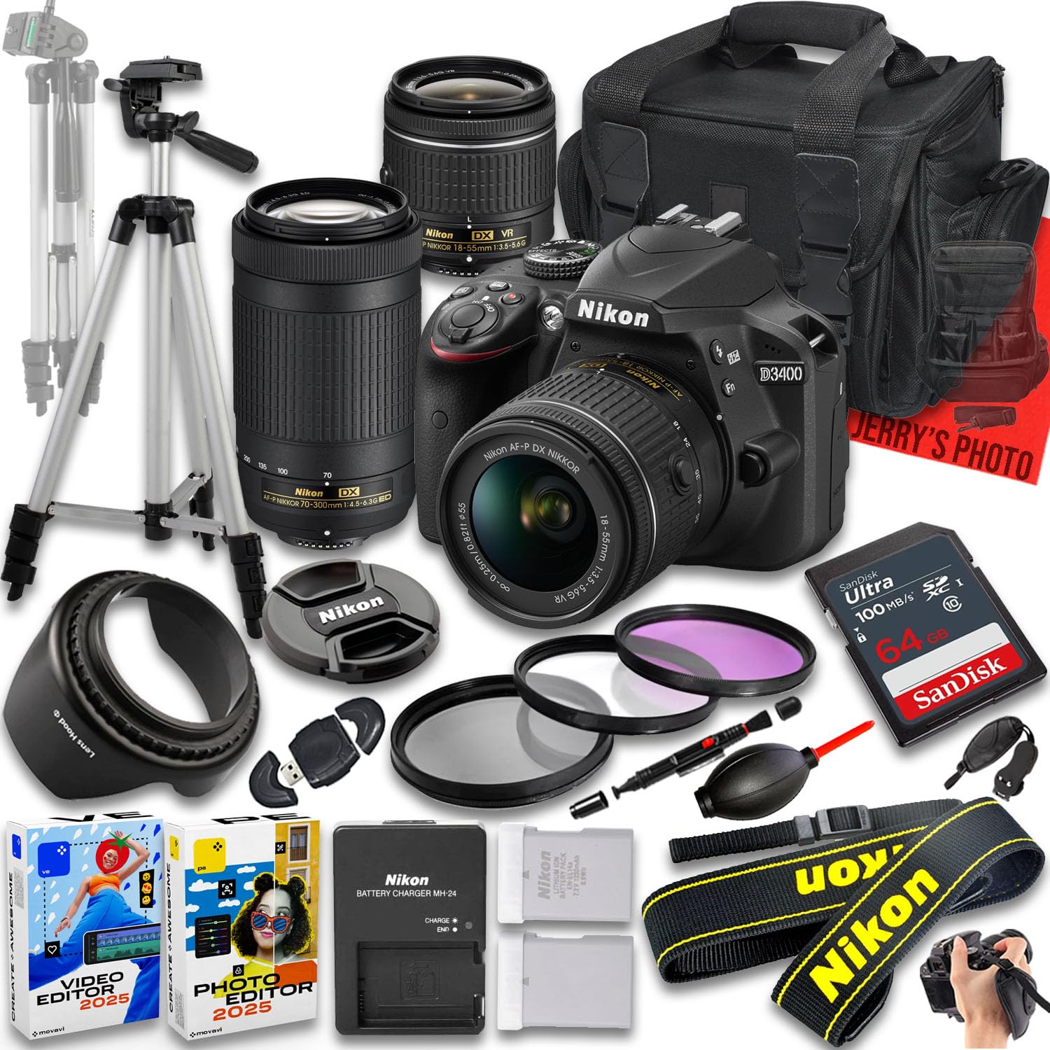 Amazon.com : Nikon D3400 DSLR Camera with AF-P DX NIKKOR 18-55mm f