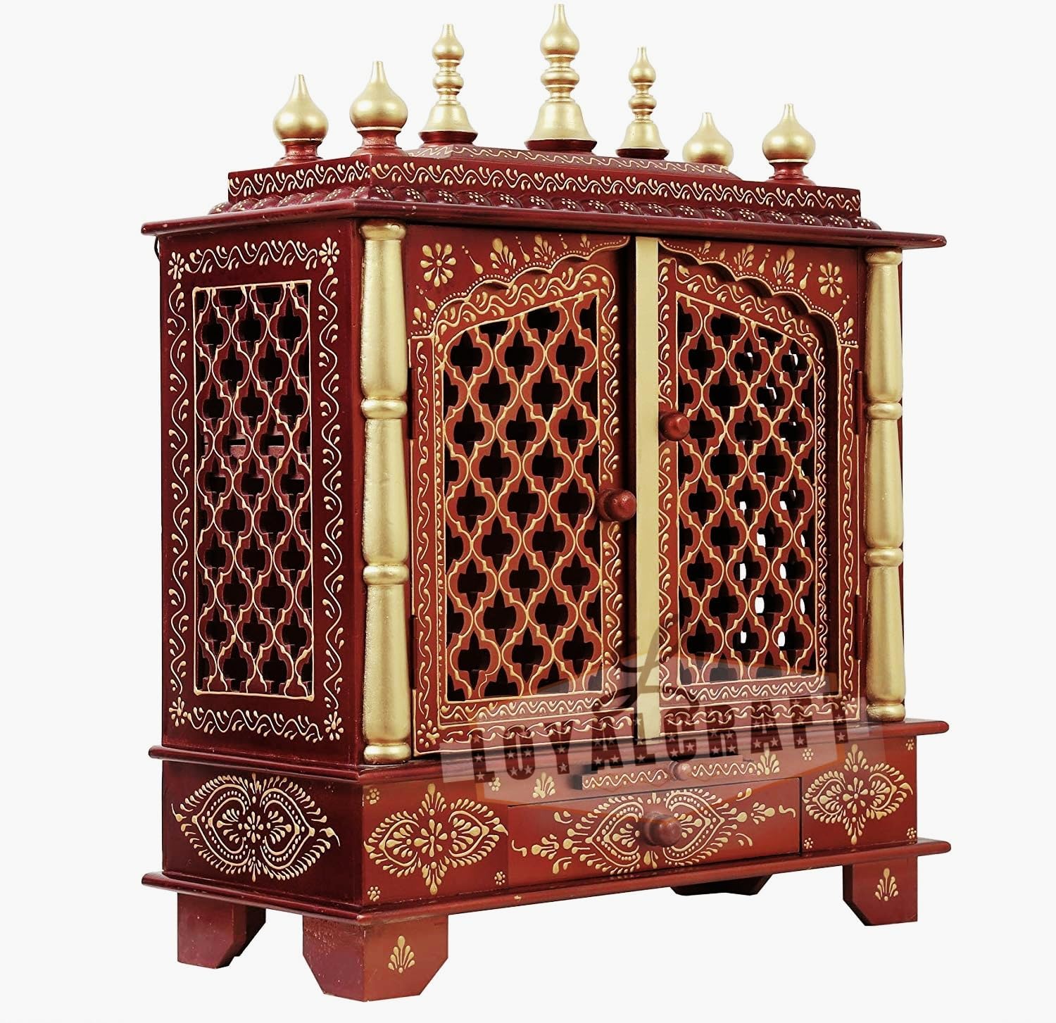 Mandir Pooja in legno | indiano| |indù| |decorazione| |Puja | |armadietto| |tempio| |Bhagwan| |Stand | |Mandapam| |Parete| |Da appendere | Decorazione per la casa negli Stati Uniti (60 x 30 x 76 cm),