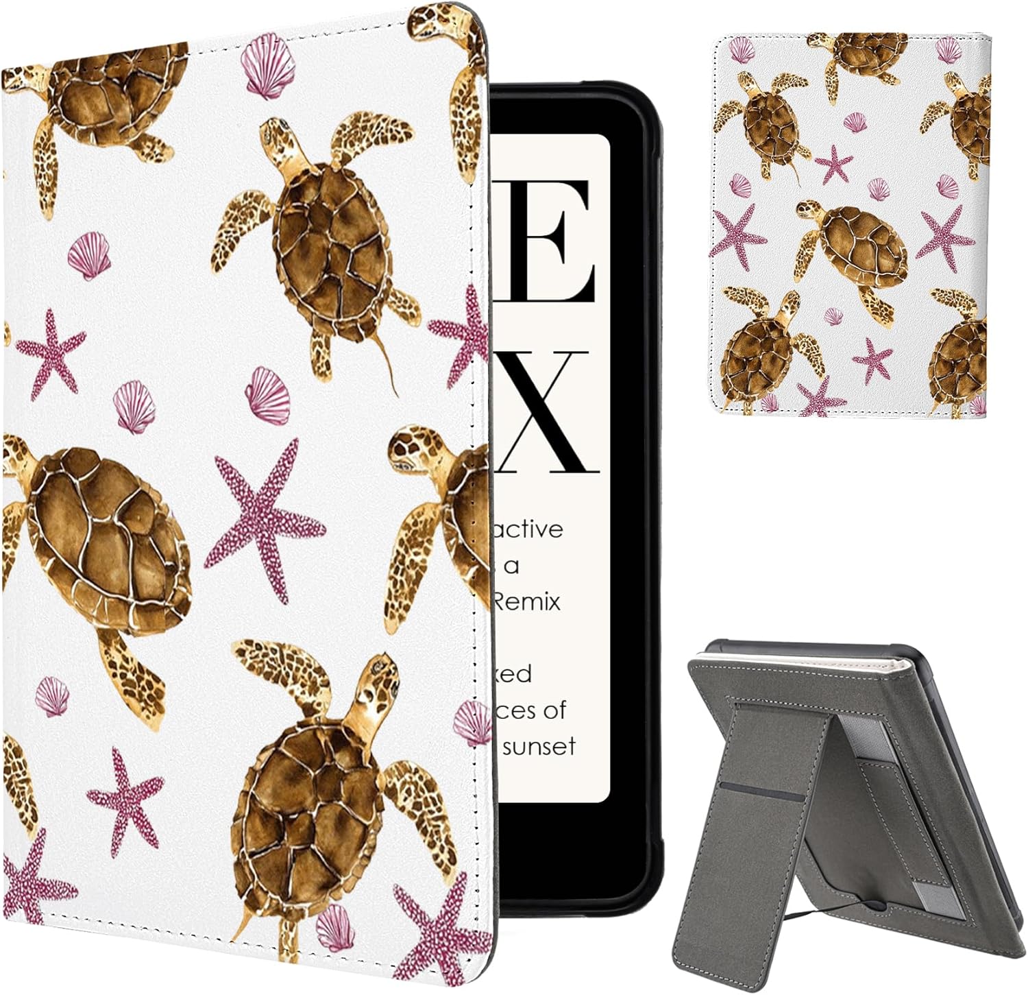for 6.8" Kindle Paperwhite 11th Gen(2021)/Paperwhite Signature Edition Slim Cover,Auto Sleep/Wake Case with Kickstand&Hand Grip for KPW5(Model NO.M2L3EK/M2L4EK),Brown Sea Turtle