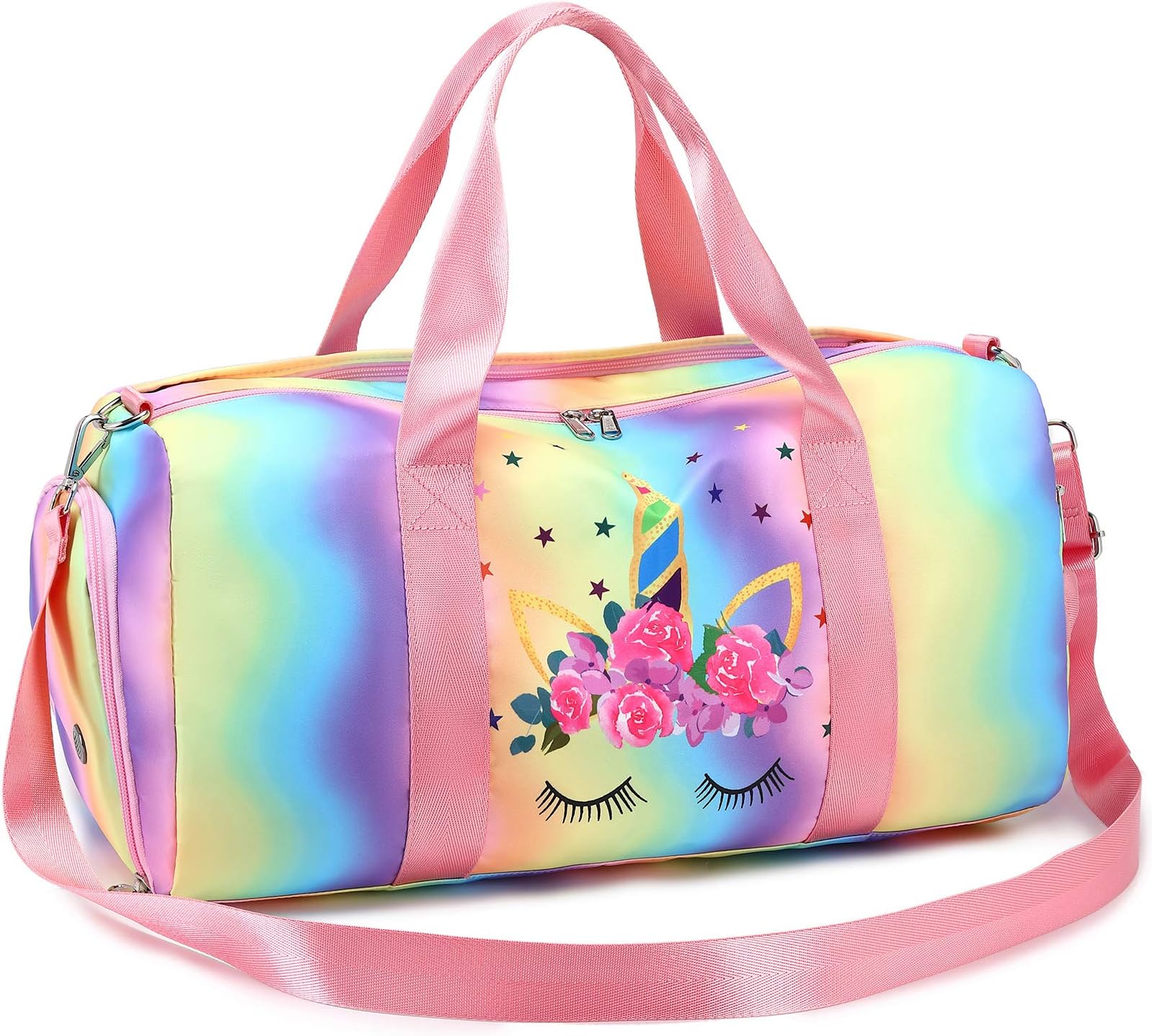 BluboonDuffle Bag Girls Kids Cute Gym Bag with Shoes Compartment & Wet Separation Waterproof Sports Overnight Travel Bag