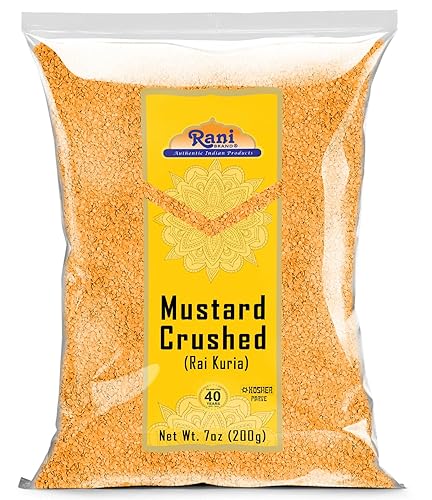 Rani - Semillas de mostaza trituradas gruesas de 7 onzas (7.05 oz) totalmente naturales Apto para gluten Sin OMG Veganas Origen indio