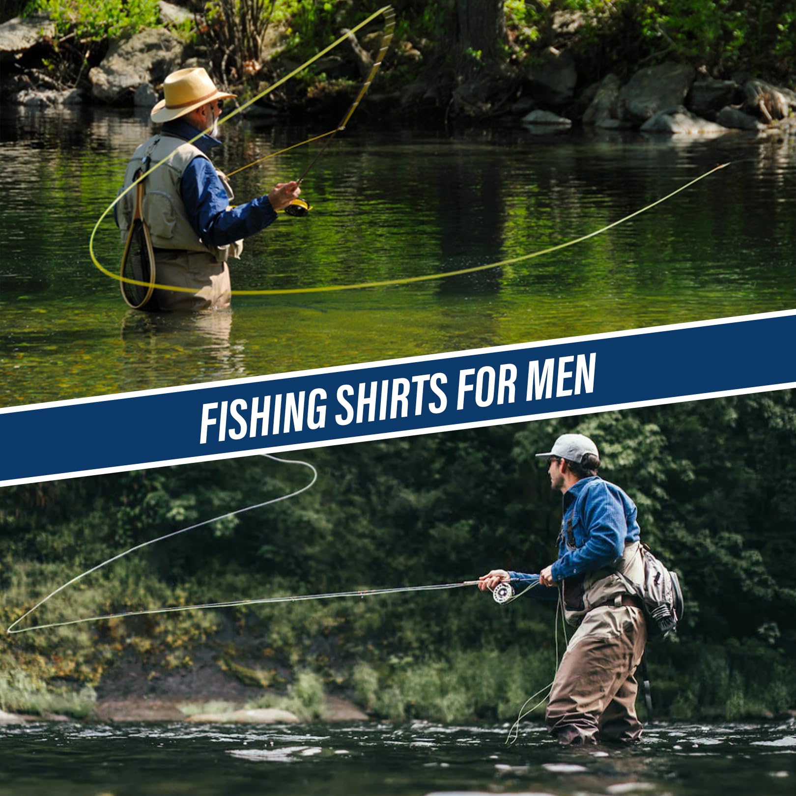 mixtiq Camisas de pesca de manga larga para hombre con protección solar UPF