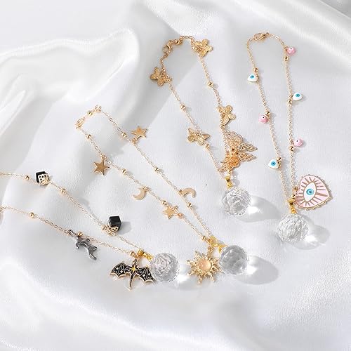 Miniatura 7 de Adorno Colgante de Coche de Mal de Ojo - Encanto Rosa de Ojo Malvado para Espejos Retrovisores Protección de Buena Suerte Captadores de Sol de