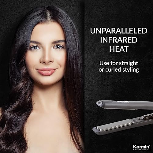 Miniatura 3 de KARMIN Plancha plana de titanio de 1 pulgada profesional iónico de iones negativos de cerámica alisadora de cabello, alisar, rizar, onda,