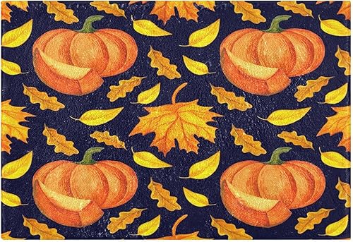 Miniatura 8 de Bathroom Rugs Sets 2 Piece 24x16+24x20 Inch,Soft U-Shaped Contour Toilet Rug Orange Pumpkins Watercolor Non-Slip Absorbent Bath Floor Mat Carpet Set