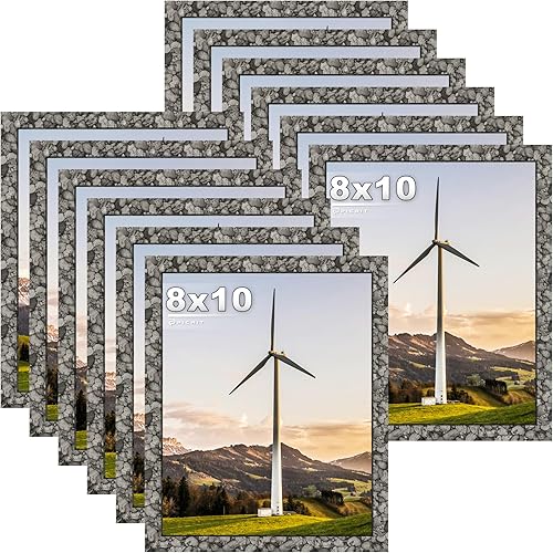 Miniatura 500 de Picrit - Juego de 12 portarretratos de 5 x 7 pulgadas para colgar en la pared o exhibir sobre una mesa, para fotos de 4 x 6 con paspartú o 5 x 7