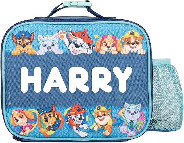 Paw Patrol Personalised Childrens Lunch Bag - Kids School Lunch Bag Insulated Lunch Box for Boys & Girls Nursery Lunch Bag Blue