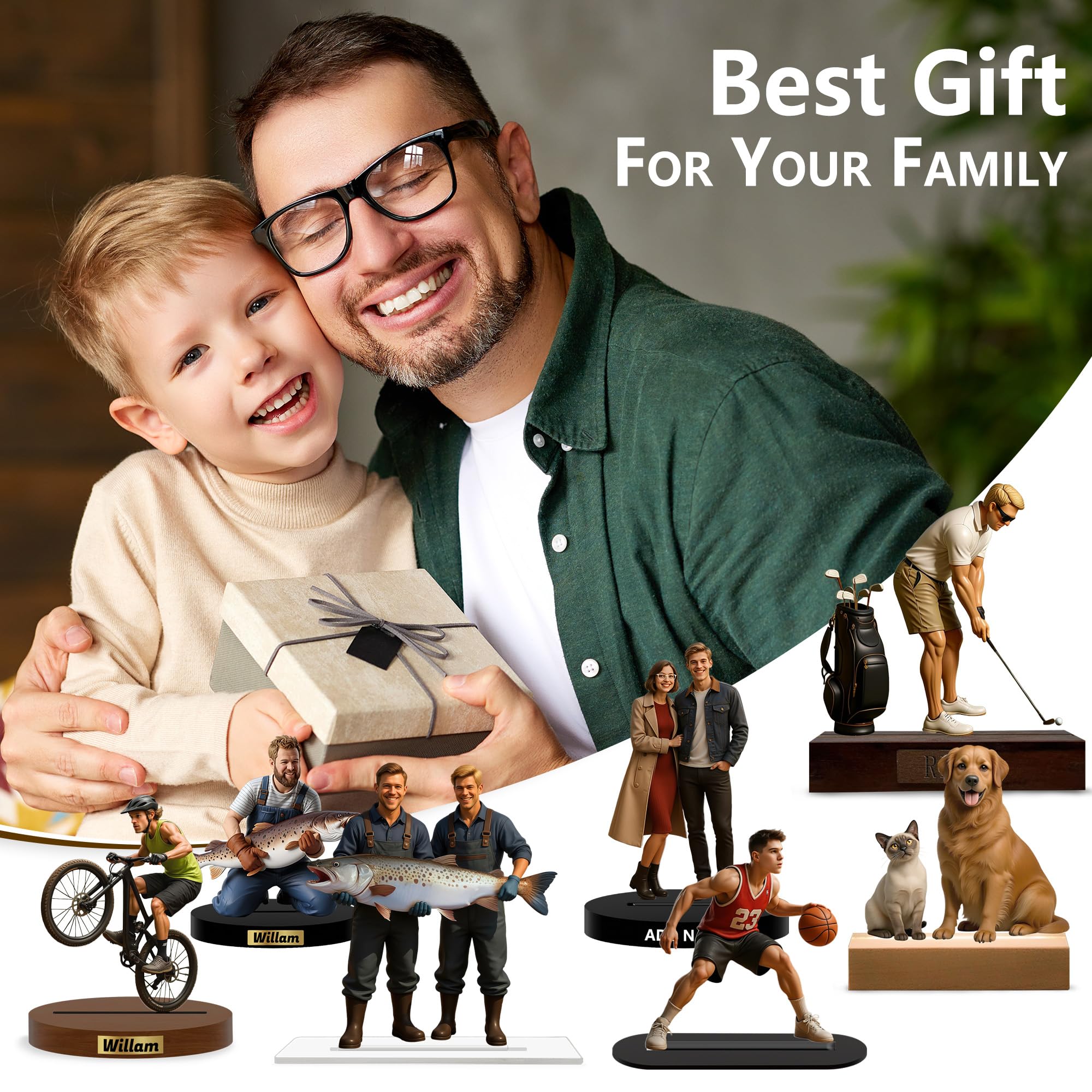 Figura Personalizada con Foto en Caricatura, Decoración Escritorio, Regalo San Valentín