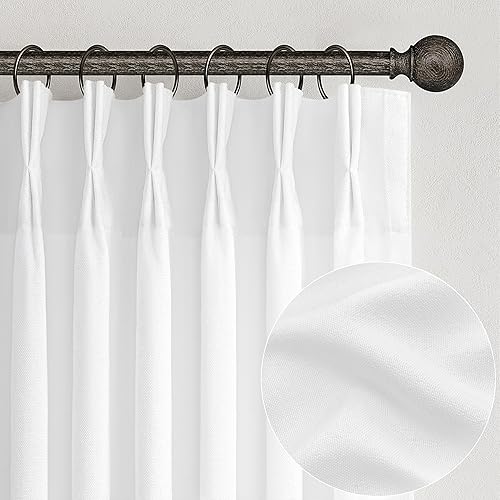Miniatura 33 de Cortinas de lino plisado elegante de 102 pulgadas de largo para sala de estar/comedor, cortina de lino plisada de 102 pulgadas, filtro de luz que