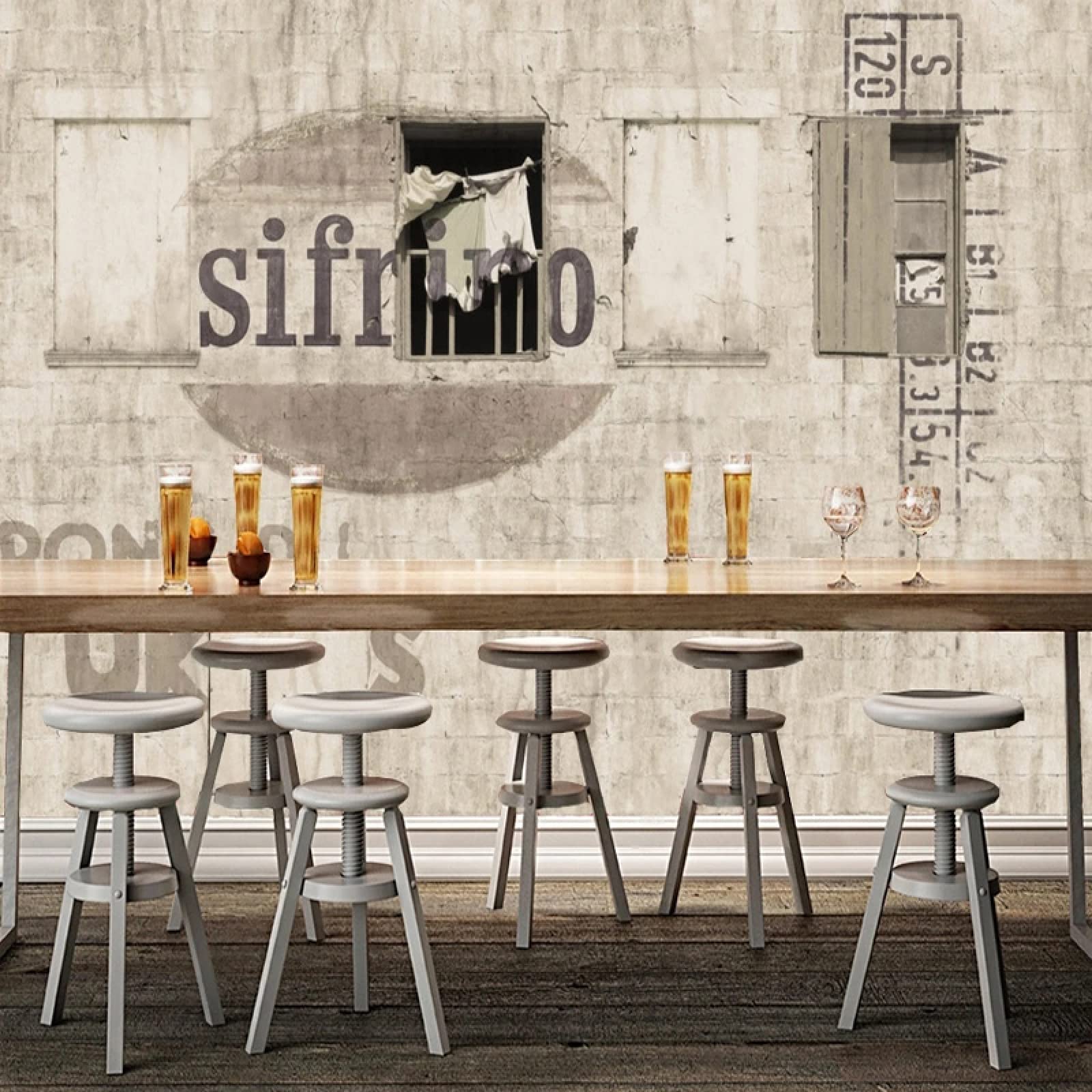 Custom Wall Paper European Retro Cement Brick Wall English Background Mural 3D Wallpaper Poster Bedroom Wall Home Decor Fresco-M 98.4x68.9/250x175cm - 5 Parts