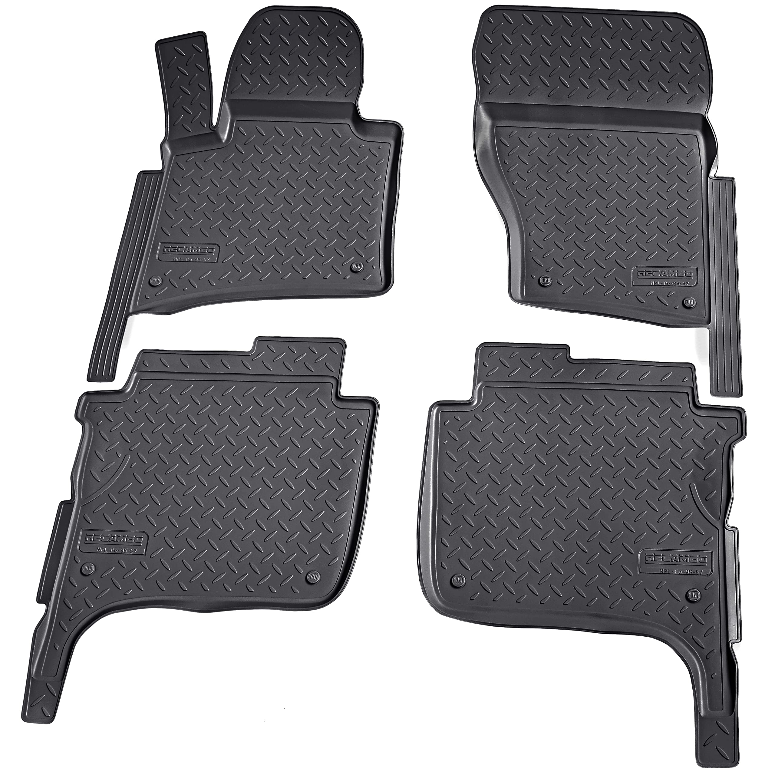 Recambo Alfombrillas de goma 3D aptas para VW Touareg | Tipo 7P | 2010-2018 | Ajuste perfecto con borde