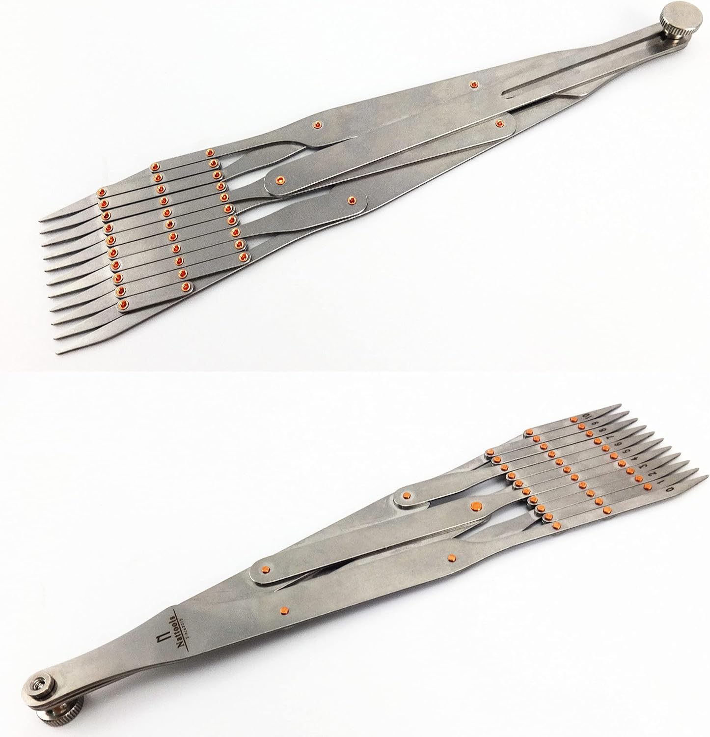 1pc 11 Tooth Leather Craft Belt Strap Hole Quick Mark Equally Space Divider Compass Ruler Tool