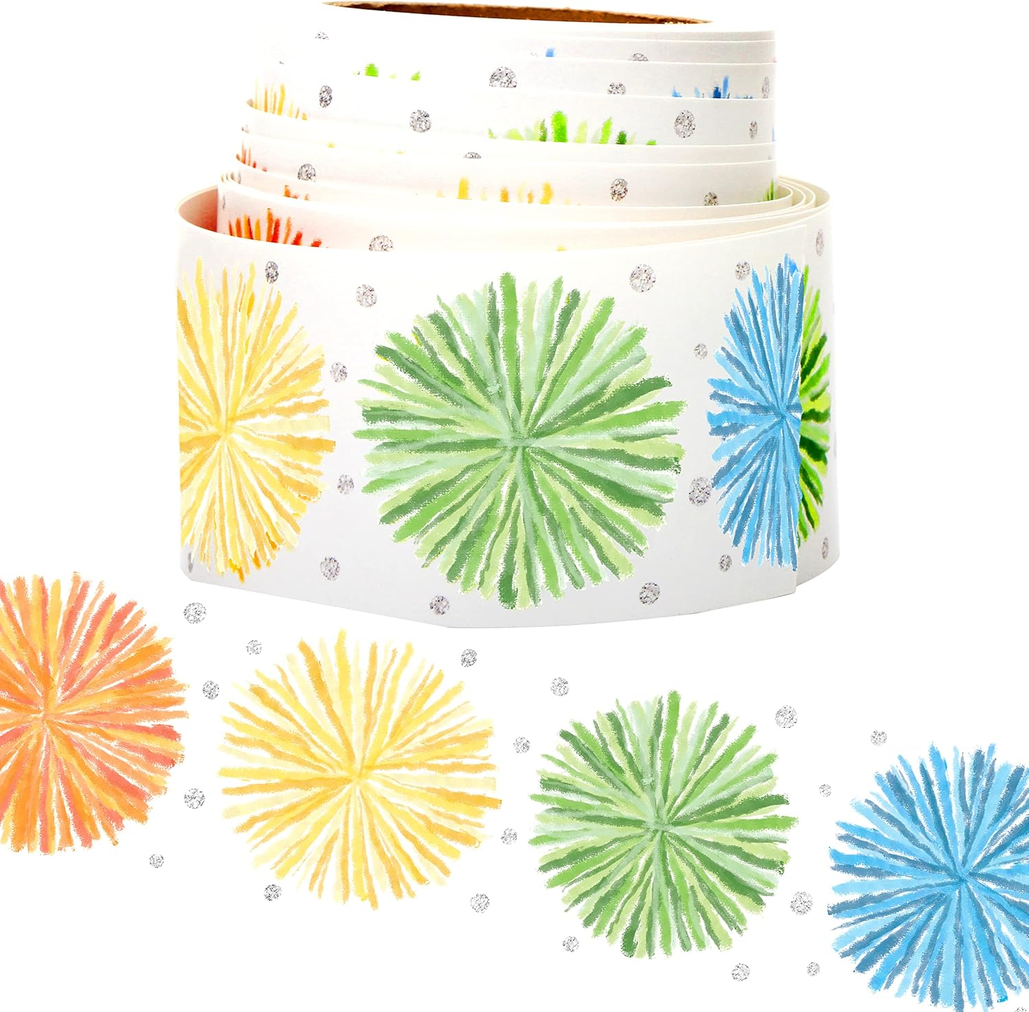 Youngever 16M Bulletin Board Borders for Classroom Decoration, Sunburst Theme Design Straight Border Trim Youngever 16M Bulletin Board Borders for Classroom Decoration, Sunburst Theme Design Straight Border Trim