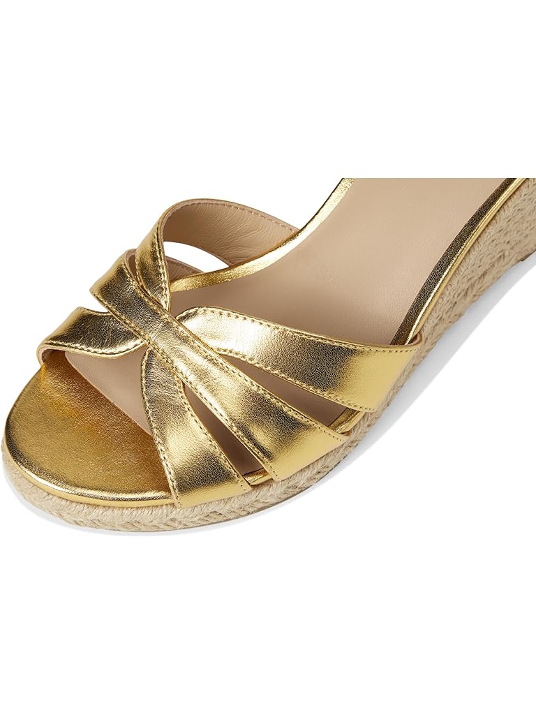 Gold Lauren Ralph Lauren Nellie Metallic Nappa Leather Espadrille