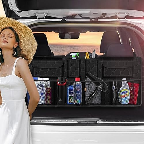 Miniatura 7 de Organizador de maletero de automóvil, organizador de asiento trasero de gran capacidad para SUV, camionesMPV (42 x 18 pulgadas), organizador de