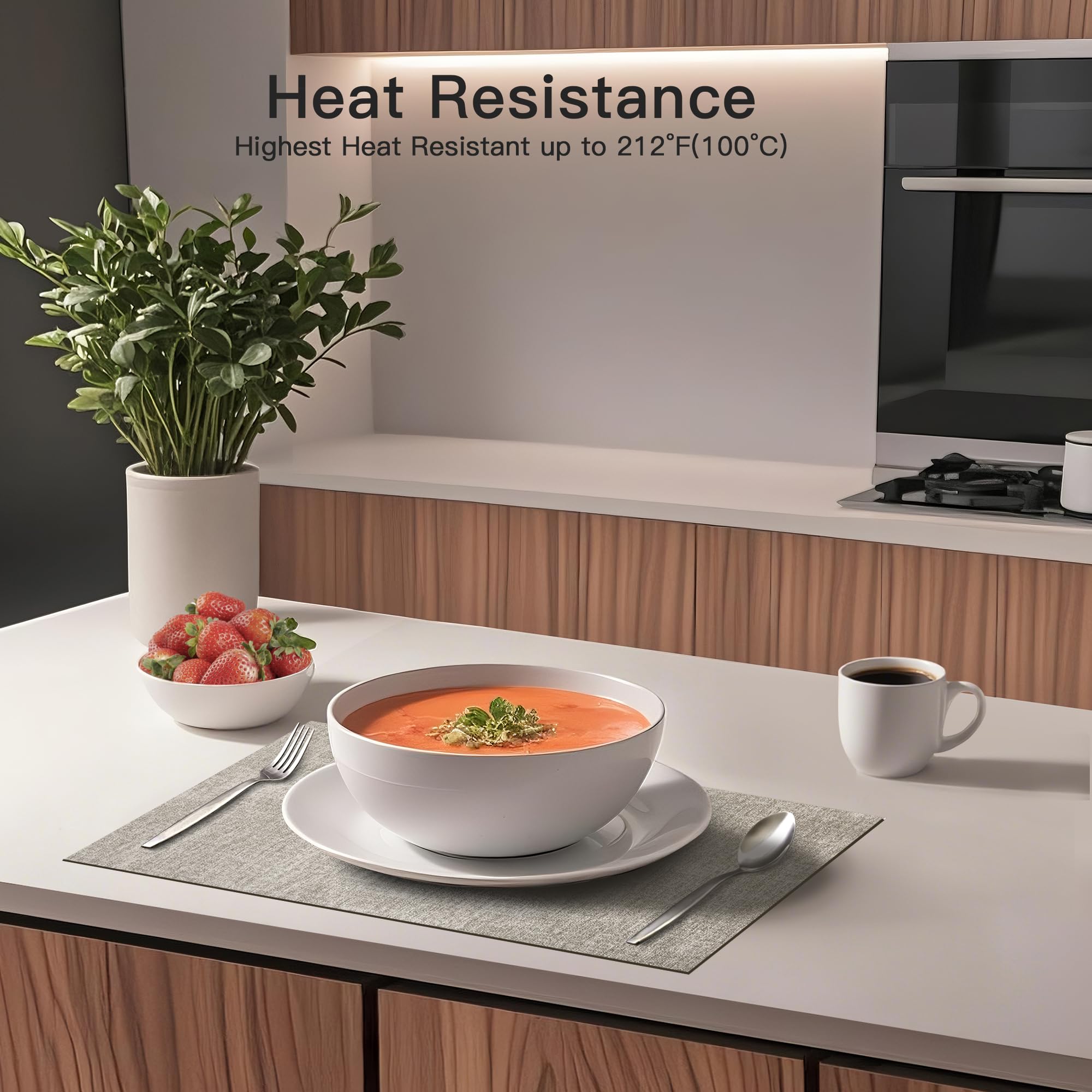 DOLOPL Juego de 6 manteles individuales resistentes al calor, antideslizantes, impermeables, lavables a máquina, para interiores y exteriores, cocina y mesa de comedor
