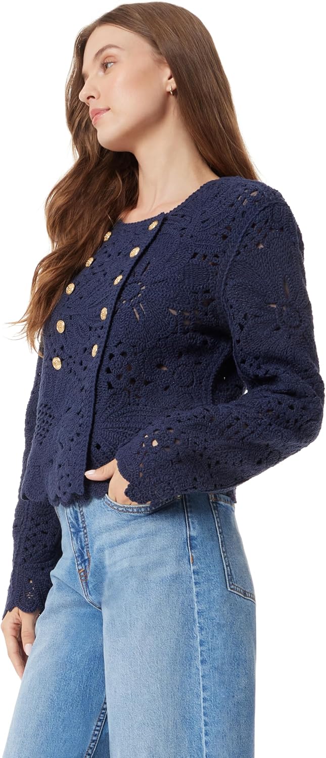 Sam Edelman Womens Fiona Double Breasted Collarless Blazer Standard - Image 3