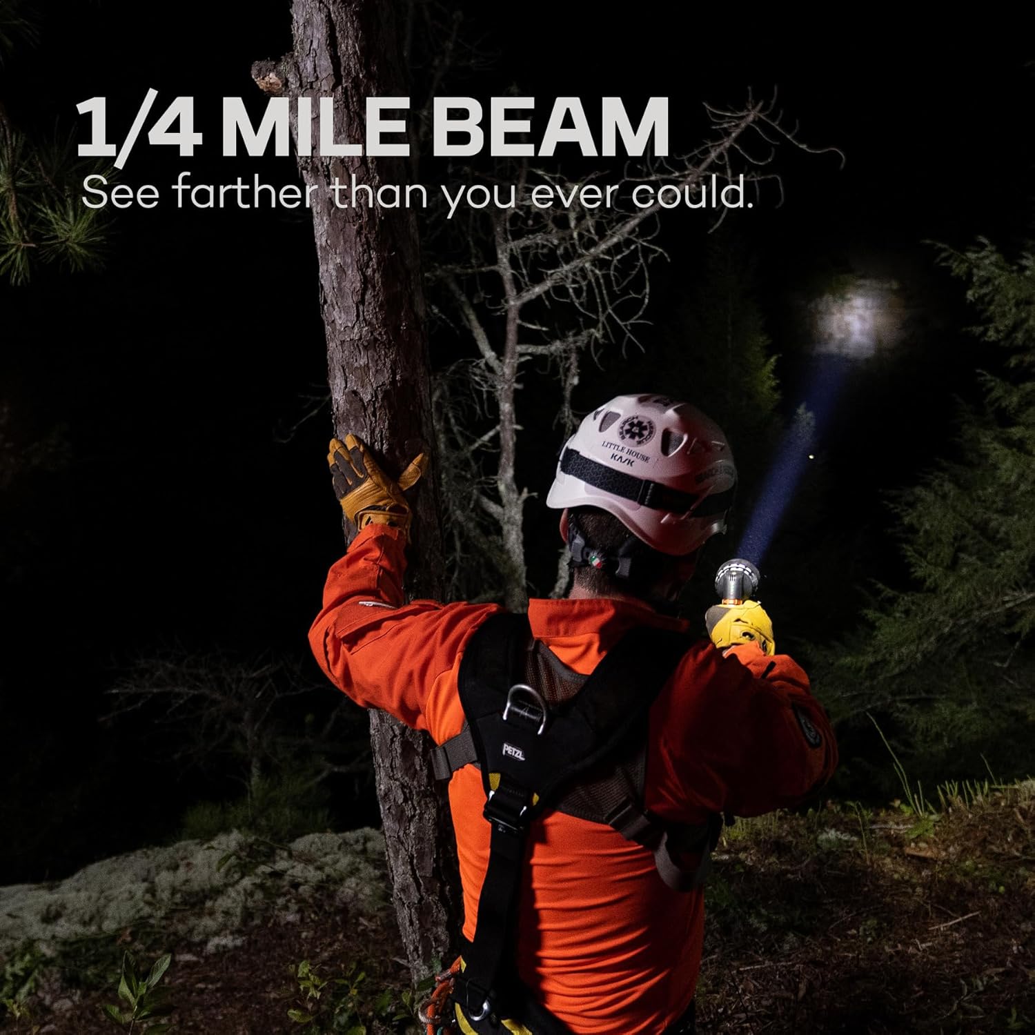 Person using NEBO Luxtreme SL25 Spotlight with 1/4 mile beam