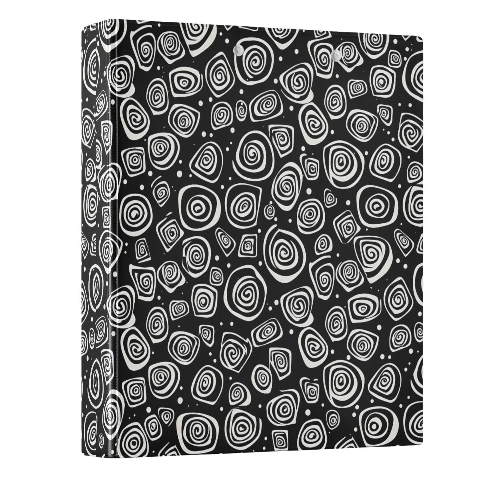 Carpetas de 3 anillos de 1.5 pulgadas, espirales blancos, carpeta de anillos redondos decorativos con clip de metal, organizador A4 para el hogar y la oficina, paquete de 2