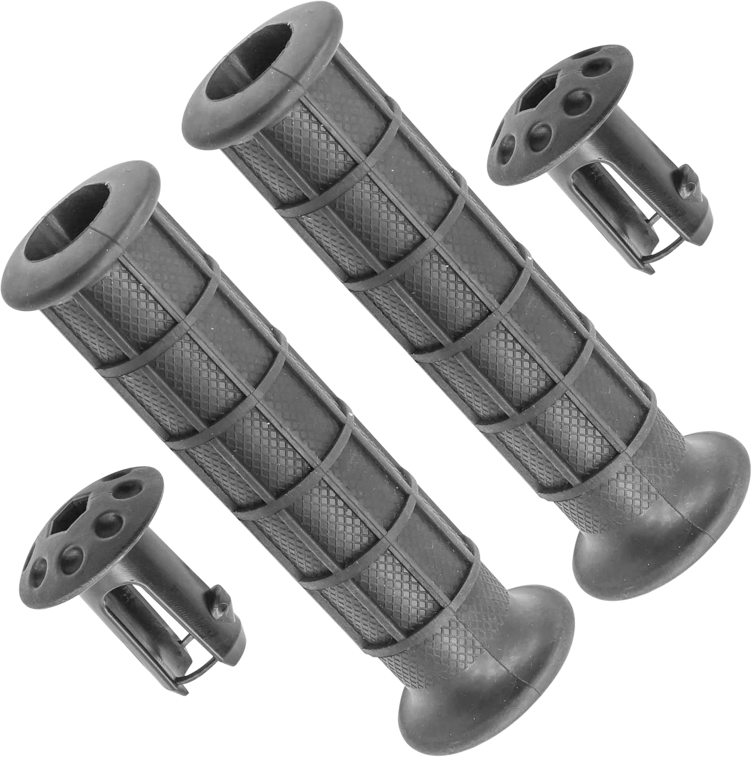 Caltric Handlebar Grips with Grip Ends Compatible with Honda Rancher 420 TRX420 2x4 4x4 2007-2021 / Recon 250 TRX250 2x4 2008-2009 2011-2014 2016-2020