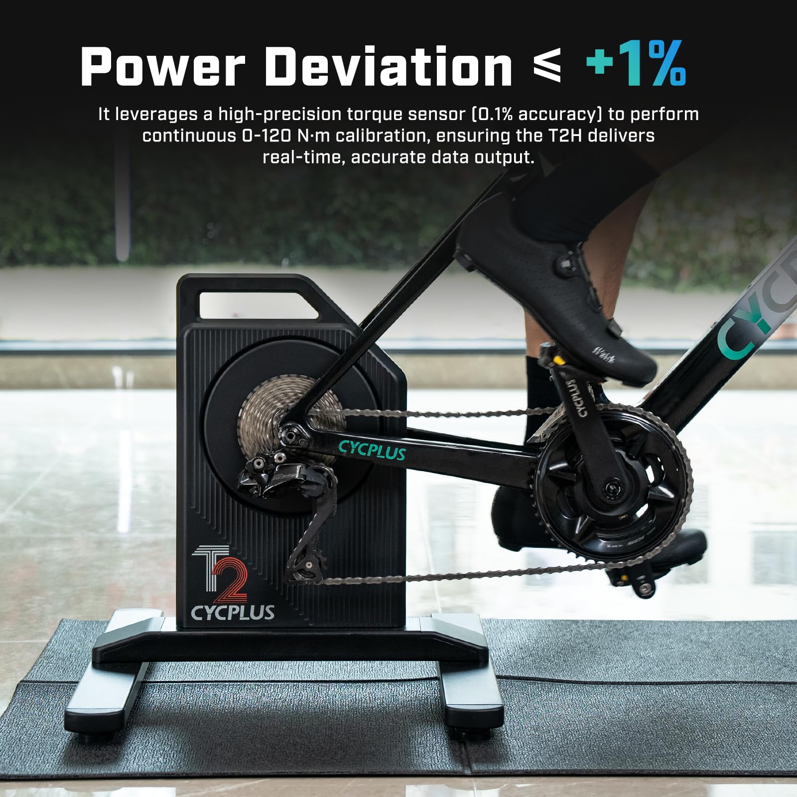 CYCPLUS T2H Smart Bike Trainer - 2200W Brushless Motor, 20