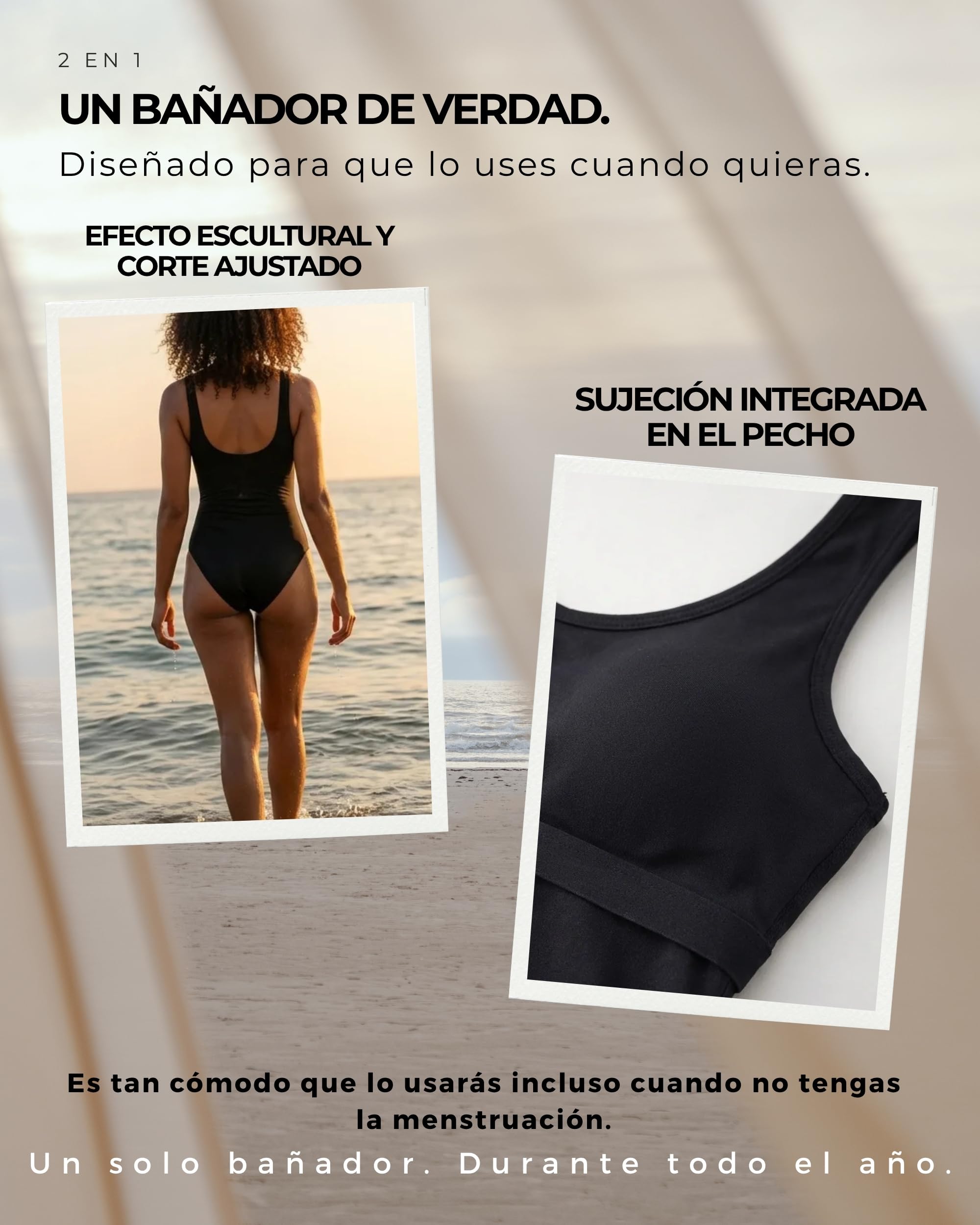 Bañador Menstrual 1 Pieza Niñas & Mujer | Tecnología AquaSecure | Flujo Ligero a Medio | Adolescentes 10-16 Años y Mujer | Anti-UV, Secado Rápido | Piscina, Playa y Natación | Ecológico y Oeko-Tex