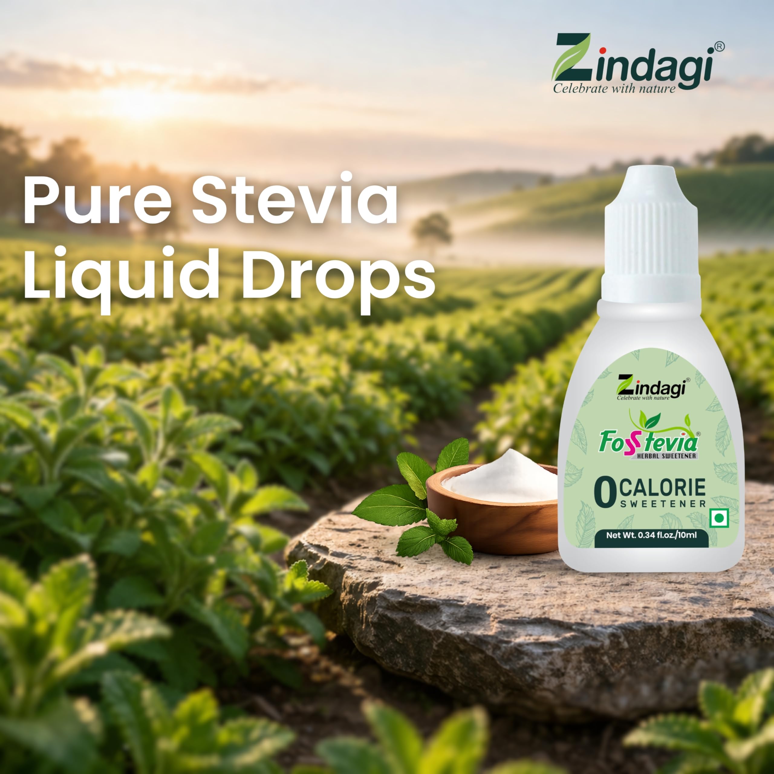 Zindagi Stevia Sugar Free Drops | Natural Stevia Sweetener | Zero Calorie Sugar | Pack Of 5 4
