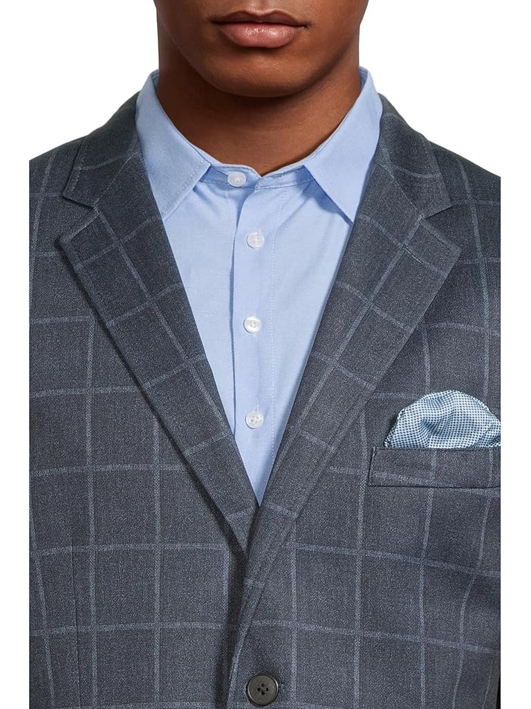 Blue Johnston & Murphy Unlined Plaid Blazer