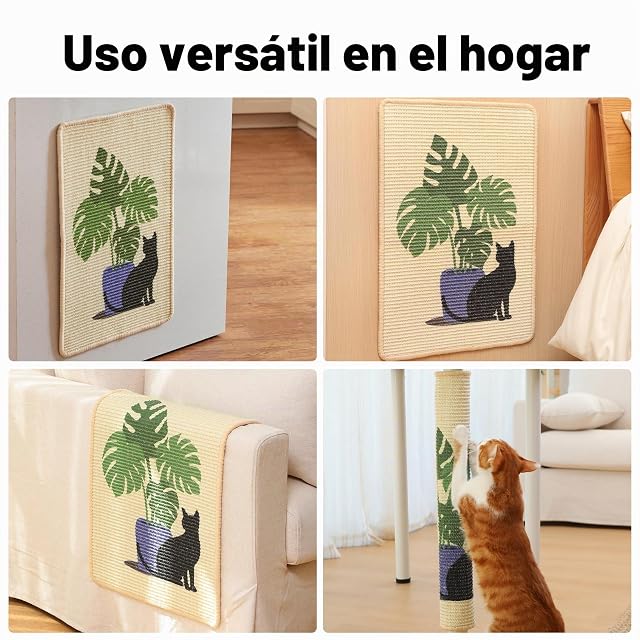 Foto 7 de 8 de FUKUMARU Alfombra para arañar para Gatos, tableros Naturales para arañar