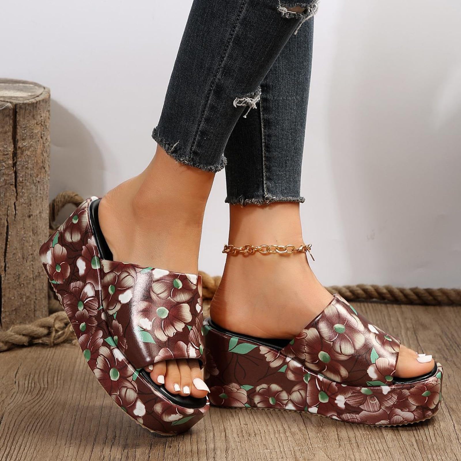 Ciabatte Donna Estive da con Zeppa E Fondo Spesso, Infradito, Sandali Plateau Donna, Pantofole Casual A Bocca di Pesce Ortopediche in Blu Plantare Estraibile Estivi Scarpe Estate