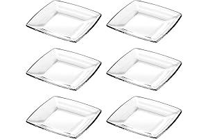 Barski Glass Square Plate 5.9" Set of 6