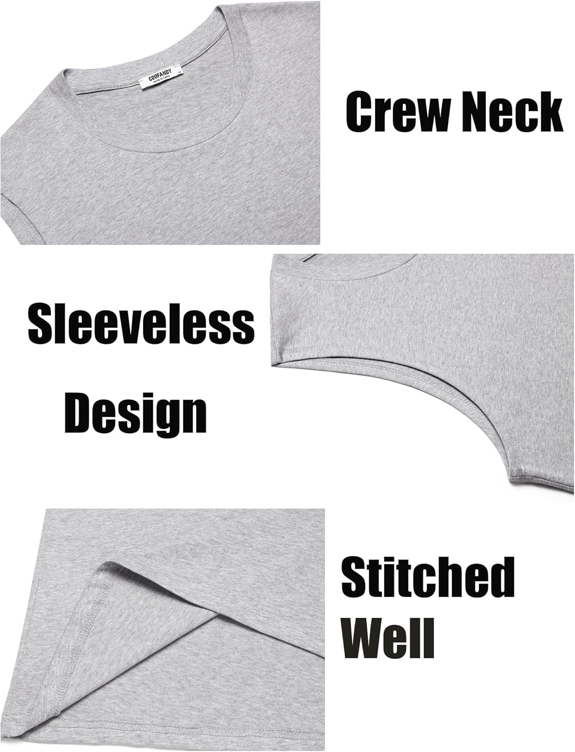 COOFANDY Men's Tank Top Cotton Workout Sleeveless Muscle T Shirts Casual Summer Tank Shirts - Image 5