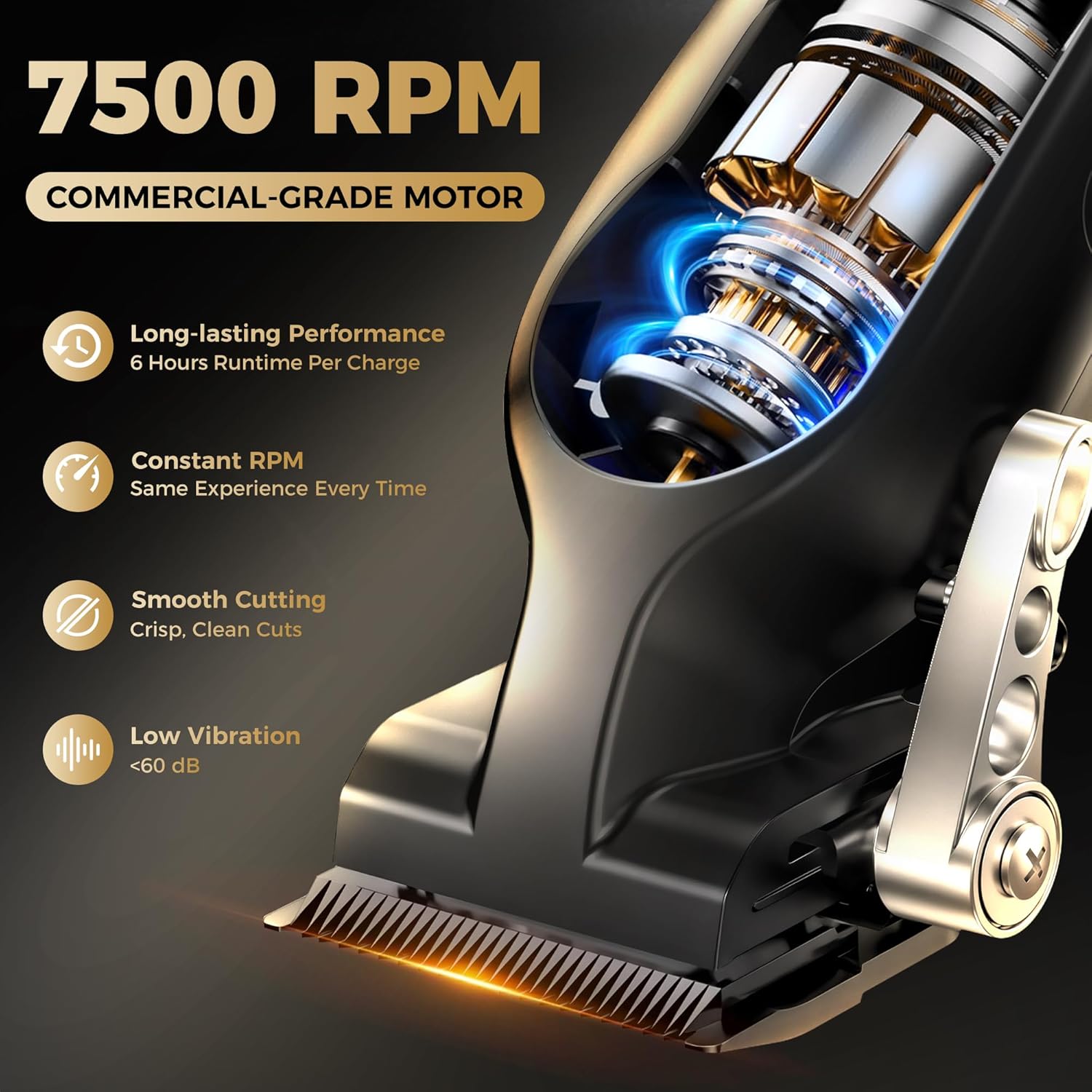 Hair Clippers for Men Professional, Cordless Barber Clippers for Hair Cutting, Maquina para Cortar Pelo De Hombre