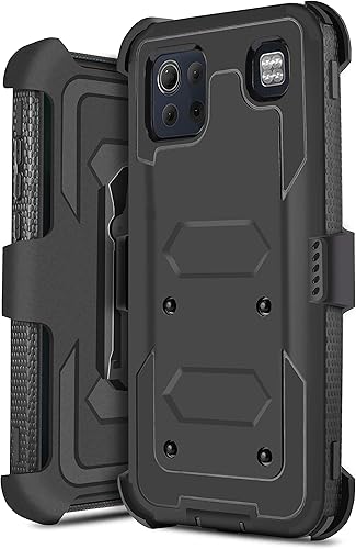 JACKPOT WIRELESS Funda para LG K92 5G con protector de pantalla integrado, clip para cinturón con soporte integrado, funda protectora resistente a