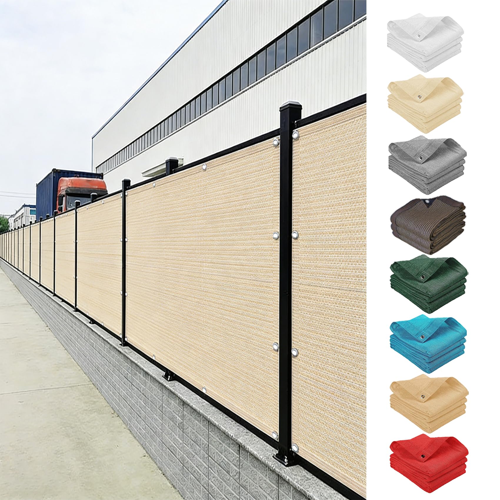 Frangivisto Balcone 37 x 400 cm Ombreggiante, Antistrappo, Resistente Alle Intemperie, Privacy, Facile da Installare, Telo Oxford Impermeabile con Occhielli per Recinzione, Beige