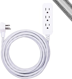GE Pro 3~Outlet Power Strip with Surge Protection  15 Ft Designer Braided Extens - Compare price