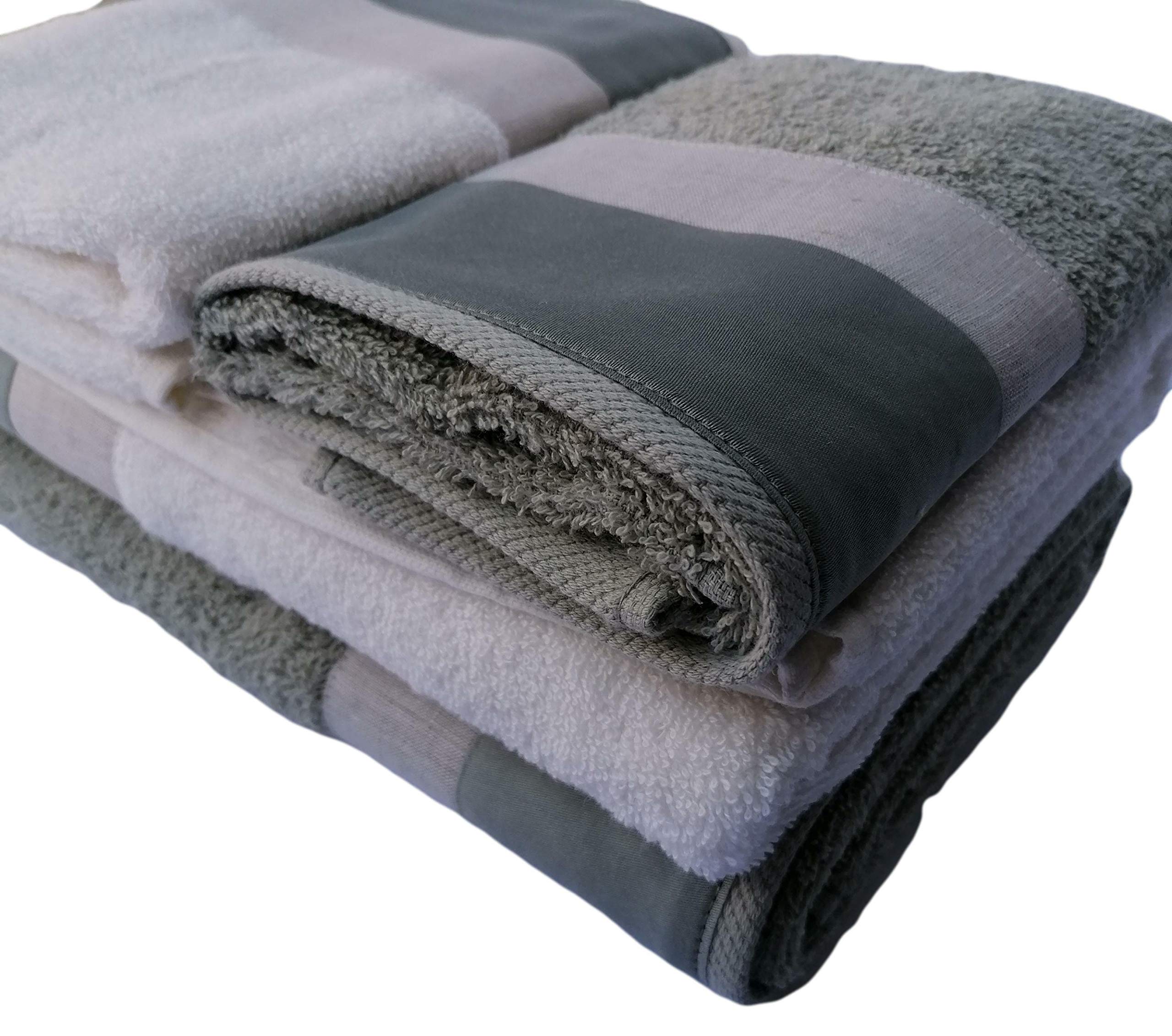 RICAMI FIORENTINI BALDI Set Asciugamani con Balza Lino e Raso, Spugna di Cotone 100%, 4 Pezzi: 2 Viso + 2 ospite. Idea Regalo. Prodotto Artigianale Toscano (4 Pezzi, Siena-Duo, Verde)