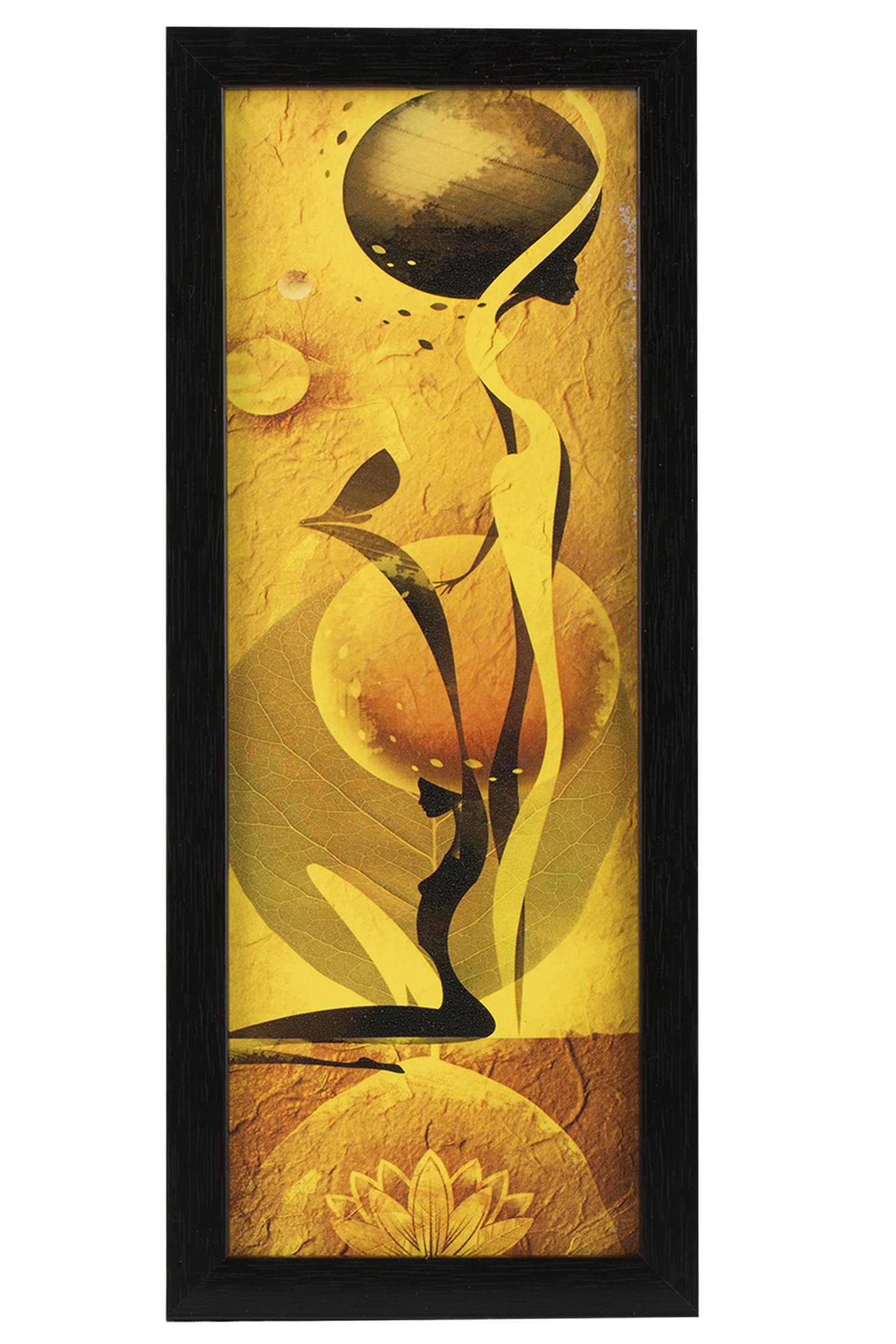Indianara 3 PC Set of Modern Abstract Paintings Without Glass 5.2 X 12.5, 9.5 X 12.5, 5.2 X 12.5 inch 1
