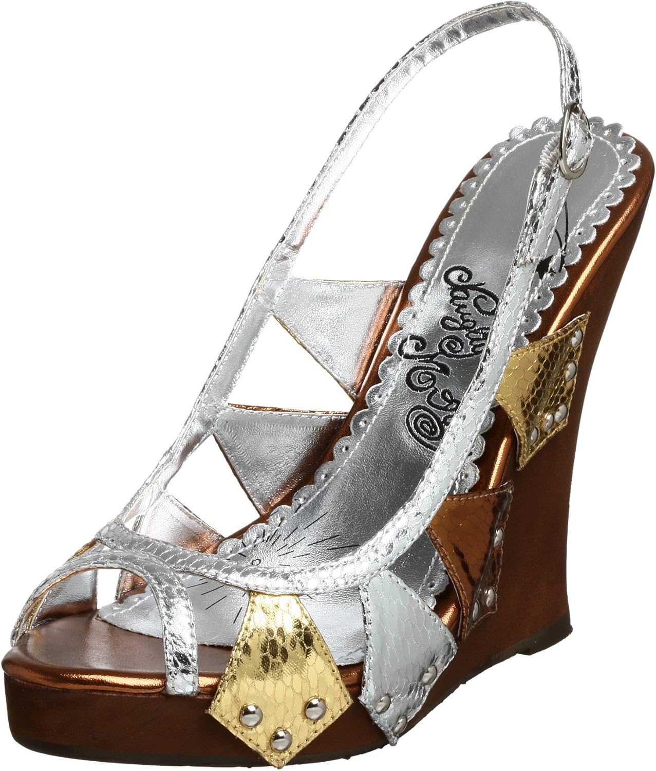 Naughty Monkey Women's Tri It Wedge, Silver, 6.5 Buy Online at Best