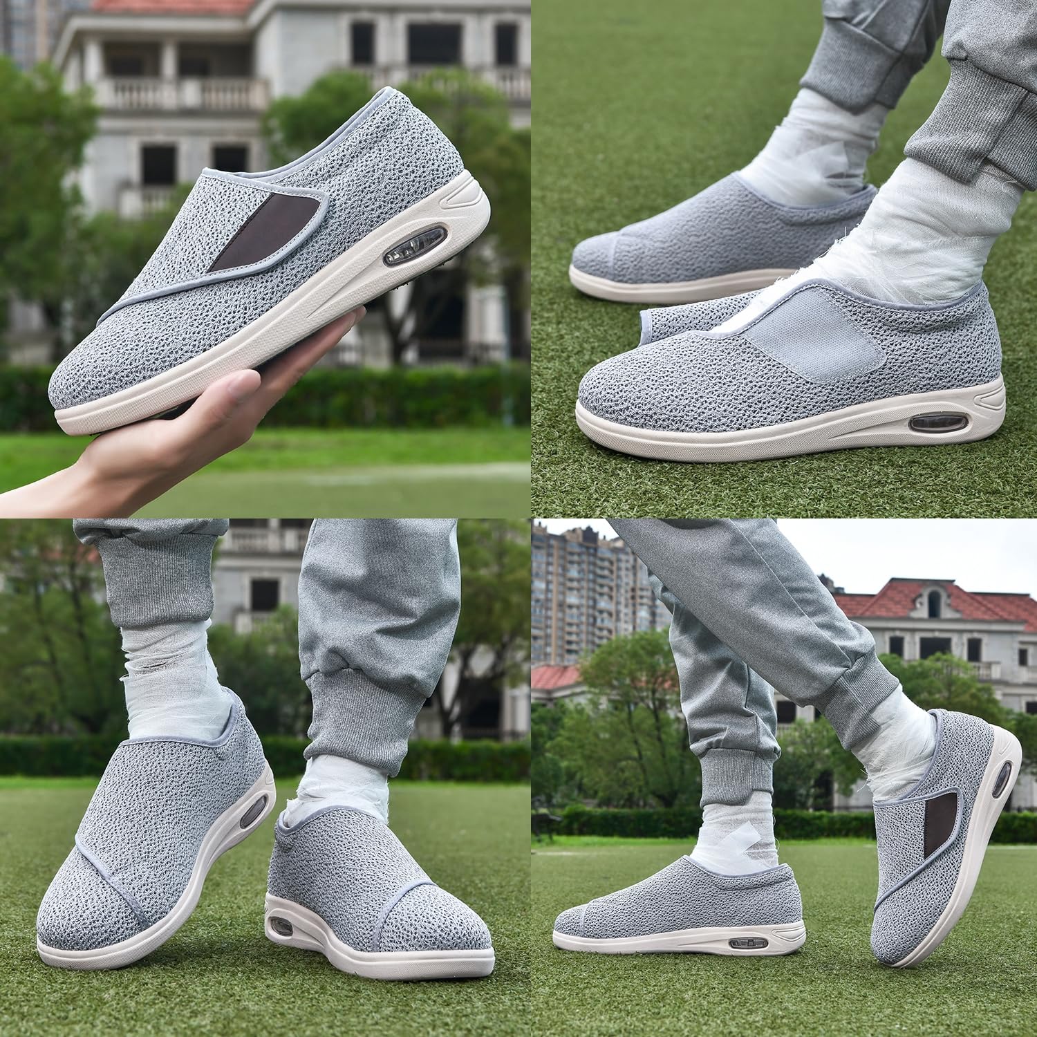 Scarpe da Ginnastica da Passeggio Extra Larghe Facili da Indossare E Togliere con Memory Foam Scarpe Ortopediche in Rete Traspirante per Anziani con Piedi Gonfi Edema E Memory Foam (A14970)