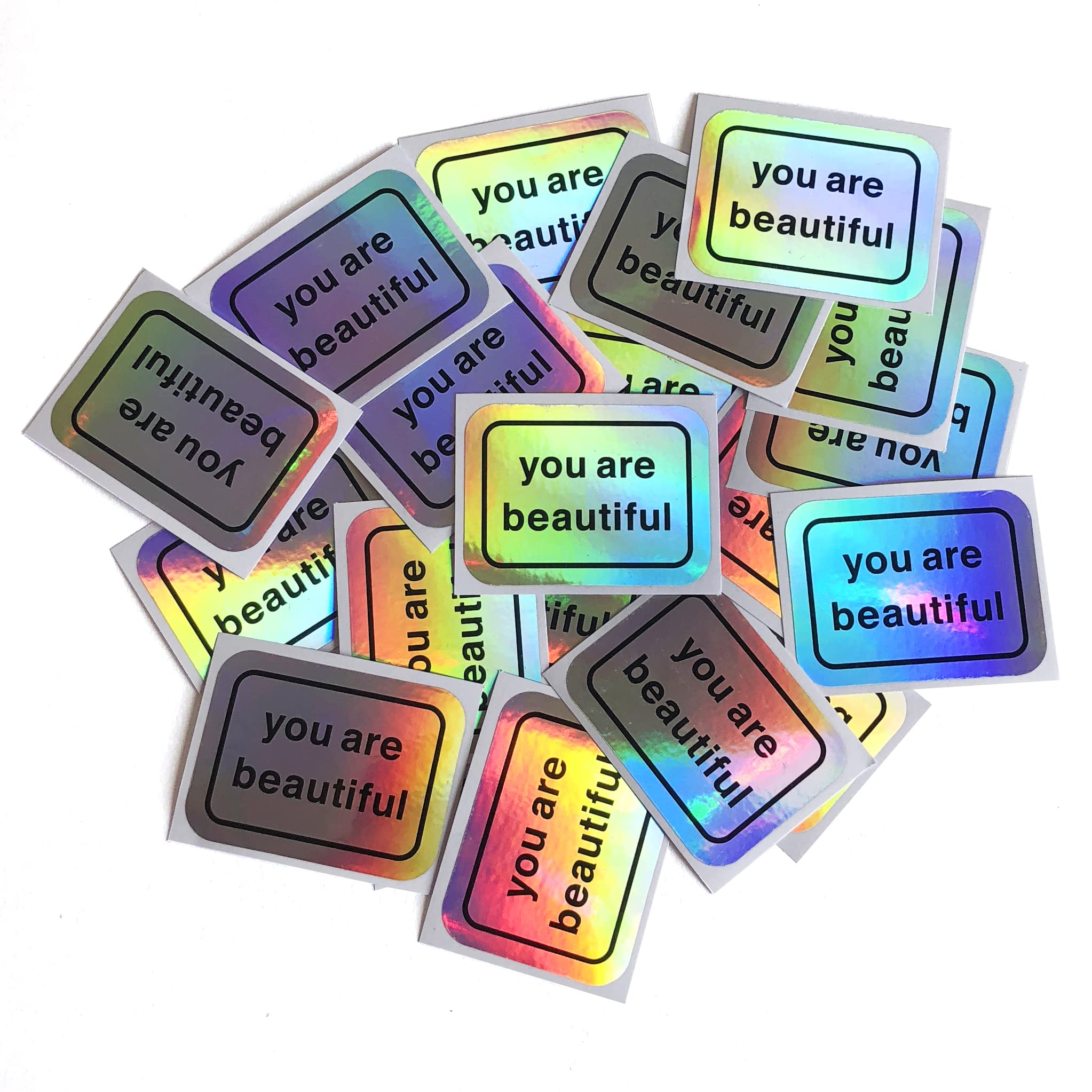 You Are Beautif Paquete de 50 calcomanías holográficas ul