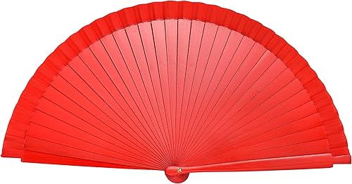 Abanico plegable español para mujer, ventilador de mano de madera vintage para fiesta de baile y regalo (rojo) disponible en Yaxa Peru