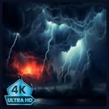 雷雨、稲妻、暗い空、アンビエントテレビスクリーンセーバー