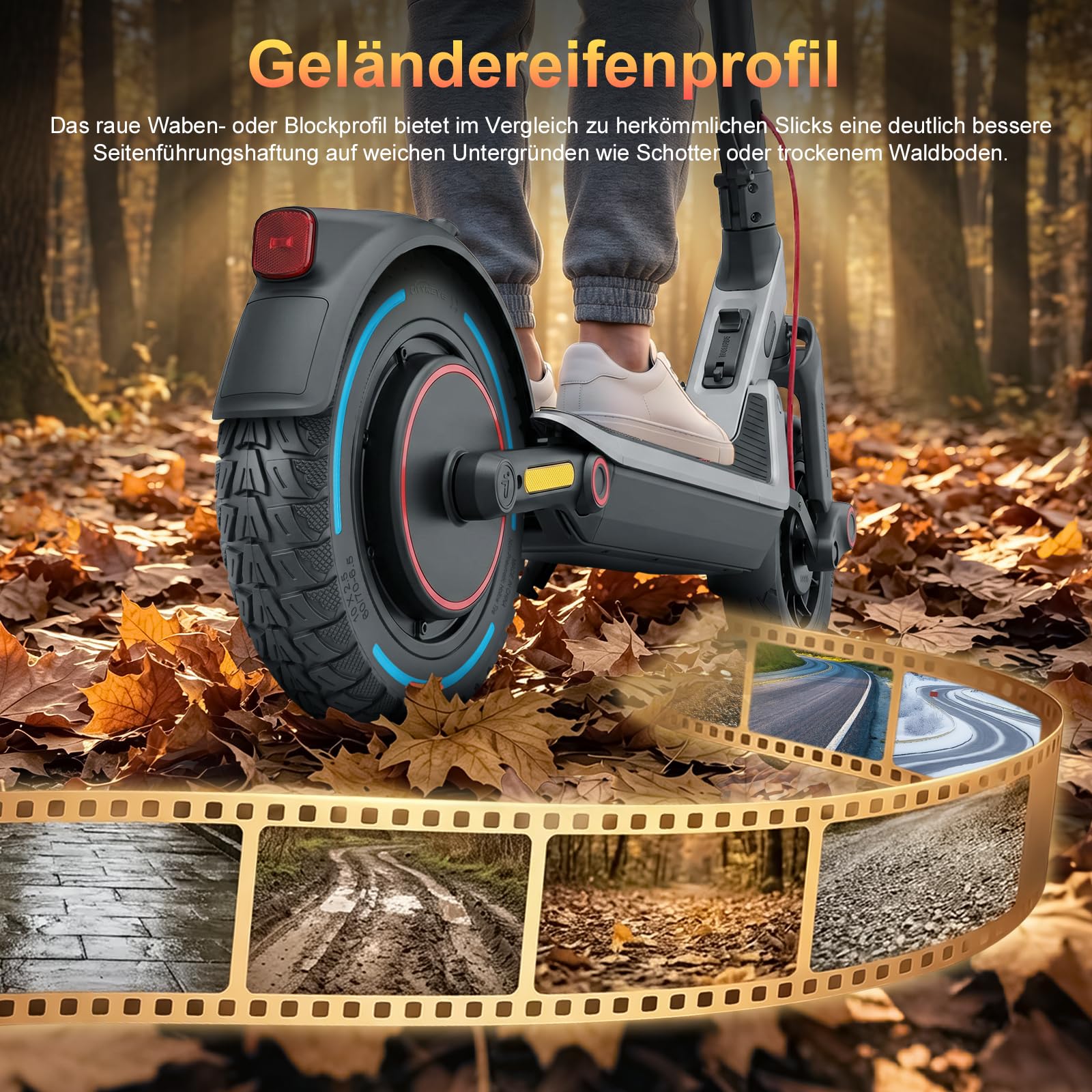 60/70-6,5 Vollgummireifen 10 Zoll Solide Reifen für Xiaomi 5/5 Pro/5 Max,für Ninebot Max G30/Max G30D/Max G30D2 Elektroroller Ersatzreifen Vollreifen Anti-Rutsch Pannensicher