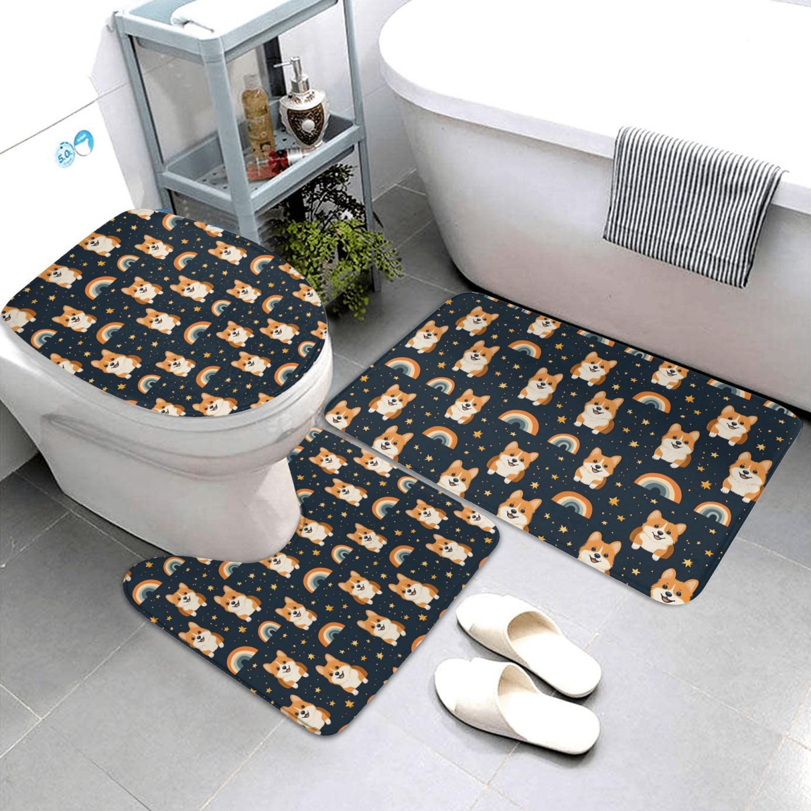 Tapis de douche enfant motif chien mignon pour une salle de bain colorée et joyeuse