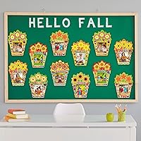 Vista 7 de Soaoo 48 juegos de marcos de fotos de otoño, kits de manualidades con flores de otoño, marco de fotos de bricolaje, Hello Fall Happy Halloween